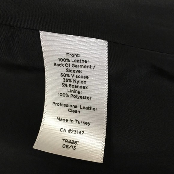 Talbots Black Leather-Front Motorcycle Jacket 2 - Picture 6 of 11